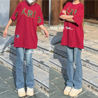 Quần jeans ống loe xanh bụi ống tua Yến Tee #1025