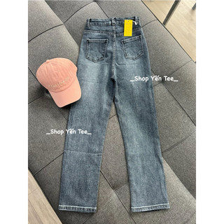 ( 35kg-65kg ) Quần jeans ống đứng nữ màu xanh lạ Yến Tee Shop , cạp 1 cúc dễ mặc #30009