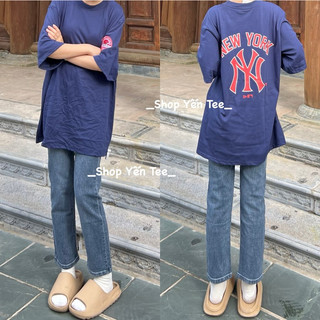 ( 35kg-65kg ) Quần jeans ống đứng nữ màu xanh lạ Yến Tee Shop , cạp 1 cúc dễ mặc #30009