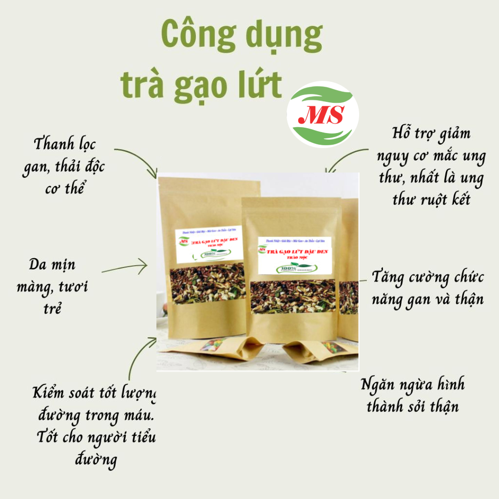 Trà gạo lứt đậu đen (MS) thanh nhiệt, mát gan, cải thiện giấc ngủ (1kg)
