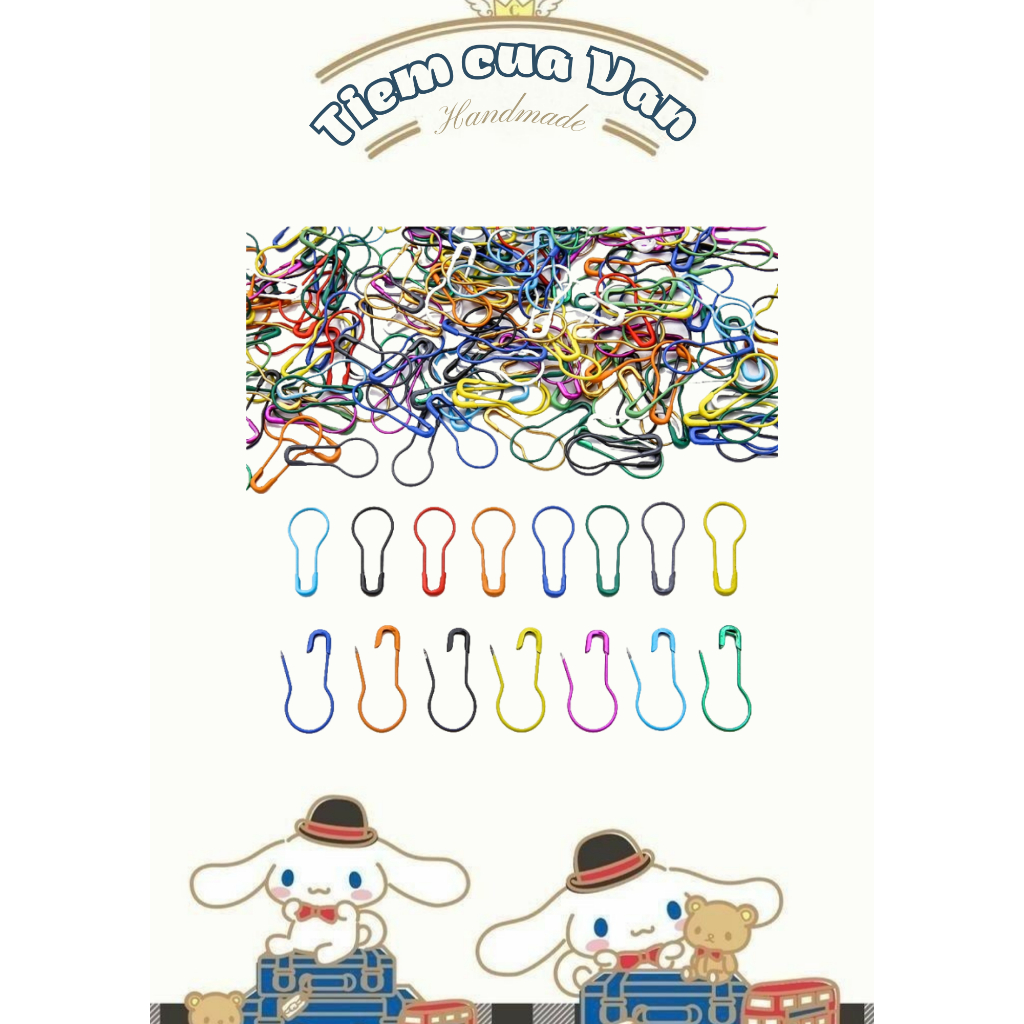 set 20 cái Ghim kim loại, pin đánh dấu đan móc, may vá, handmade trộn ...
