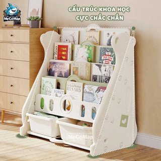 Giá Sách Cho Bé 5 Tầng Kèm Hộc Đựng Đồ, Kệ Đựng Đồ Pakey Cao Cấp Hình Gấu Đáng Yêu, Nhựa Nguyên Sinh Chắc Chắn