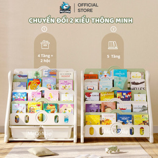 Giá Sách Cho Bé 5 Tầng Kèm Hộc Đựng Đồ, Kệ Đựng Đồ Pakey Cao Cấp Hình Gấu Đáng Yêu, Nhựa Nguyên Sinh Chắc Chắn