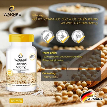 Đồ Uống Đậu Nành Lecithin 500mg Warnke 100v- Nội địa Đức