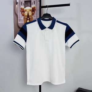 Áo polo poli cá sấu nam Viền cổ và tay áo thời trang, thanh lịch đơn giản, Menswear Top