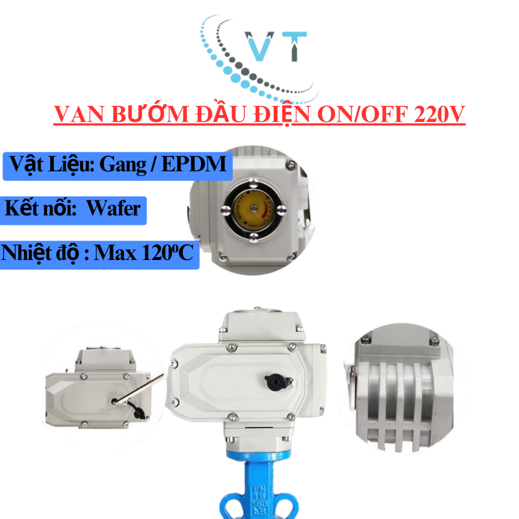 VAN BƯỚM ĐẦU ĐIỆN ON/OFF 220V