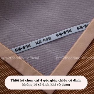 Chiếu mây lụa cao cấp M2T BEDDING mềm, mịn, mát, tặng kèm 2 vỏ gối nằm