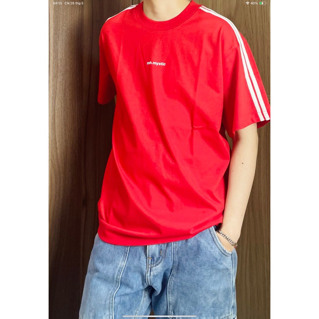 Áo thun trơn raglan line mh.Mystic  Sọc Trắng Unisex Form Rộng nam nữ Oversize  -  100% cotton