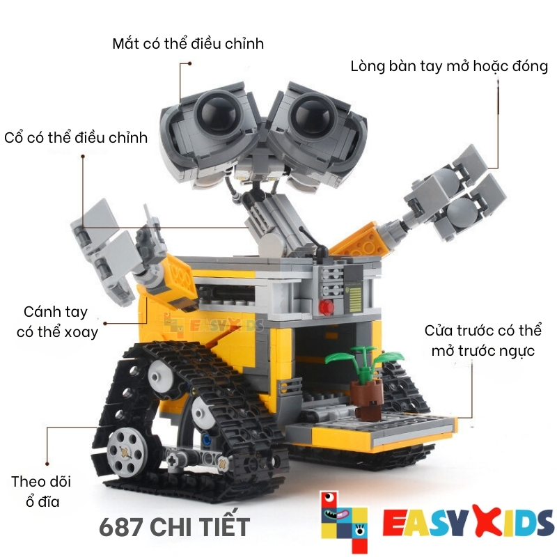 Wall E, Bộ đồ chơi xếp hình Robot, người máy Wall E