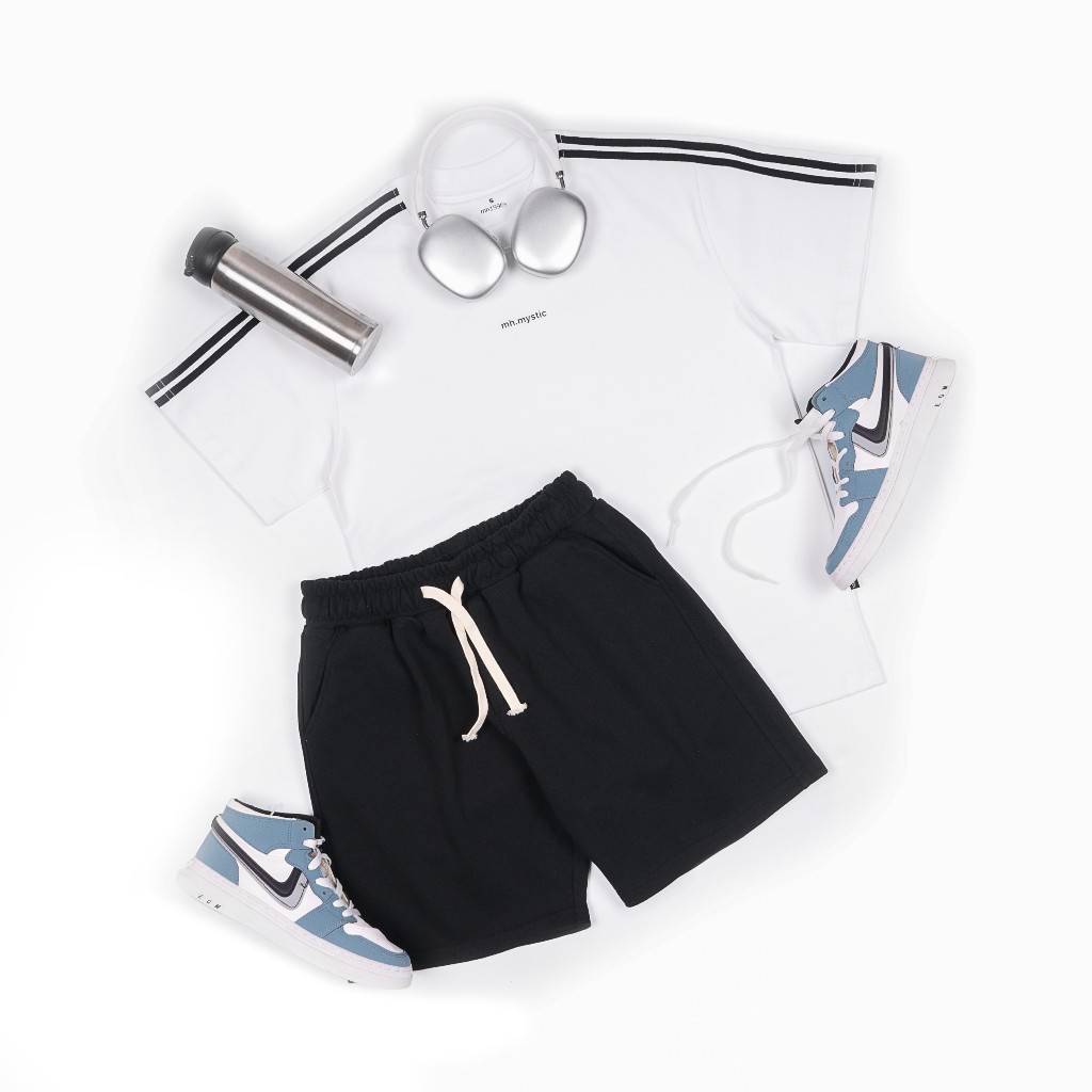 Bộ Quần Áo Hè Thun Nam/Nữ Áo Tay Ngắn Cổ Tròn Phối Quần Short thun Basic _MHASQ001