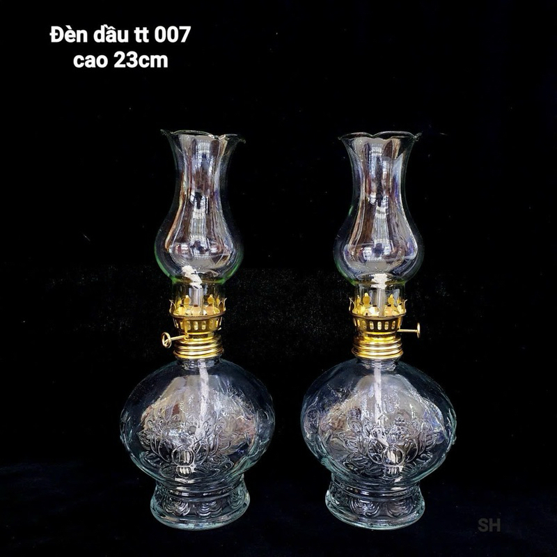 Đèn dầu chất liệu thủy tinh giá rẻ - bóng đèn dầu - tim đèn dầu