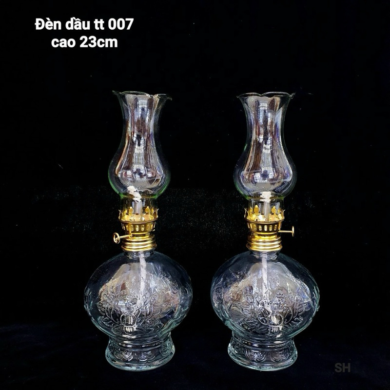 Đèn dầu chất liệu thủy tinh giá rẻ - bóng đèn dầu - tim đèn dầu