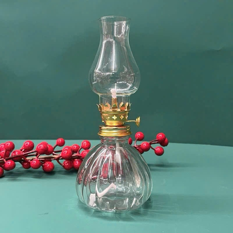 Đèn dầu chất liệu thủy tinh giá rẻ - bóng đèn dầu - tim đèn dầu