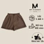 Quần short lưng cao nữ, quần đùi lửng lai gập xếp ly có túi và lưng phía sau chun co giãn - MT Classic