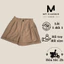Quần short lưng cao nữ, quần đùi lửng lai gập xếp ly có túi và lưng phía sau chun co giãn - MT Classic