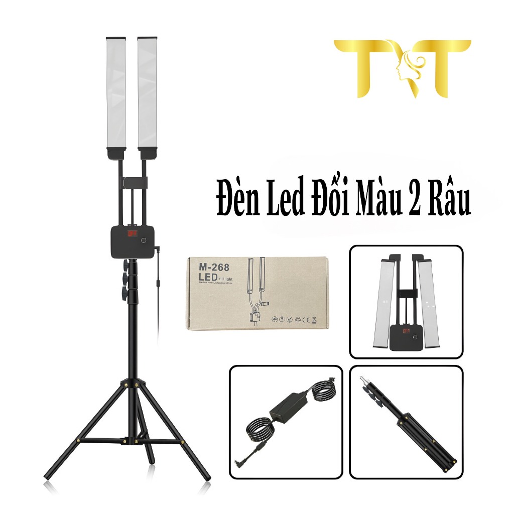 ĐÈN LED ĐỔI MÀU 2 RÂU MÃ M-268 CHUYÊN DỤNG PHUN XĂM,SPA ( BẢO HÀNH 12 ...