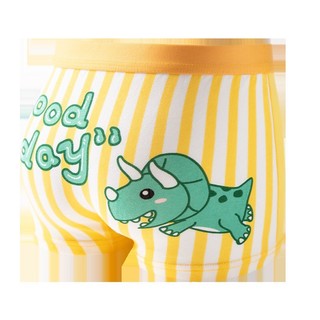 [BT21 Combo 4 quần sịp cao cấp] Quần lót bé trai, quần bơi bé trai cotton cao cấp Maruka Fashion khủng long sọc vàng