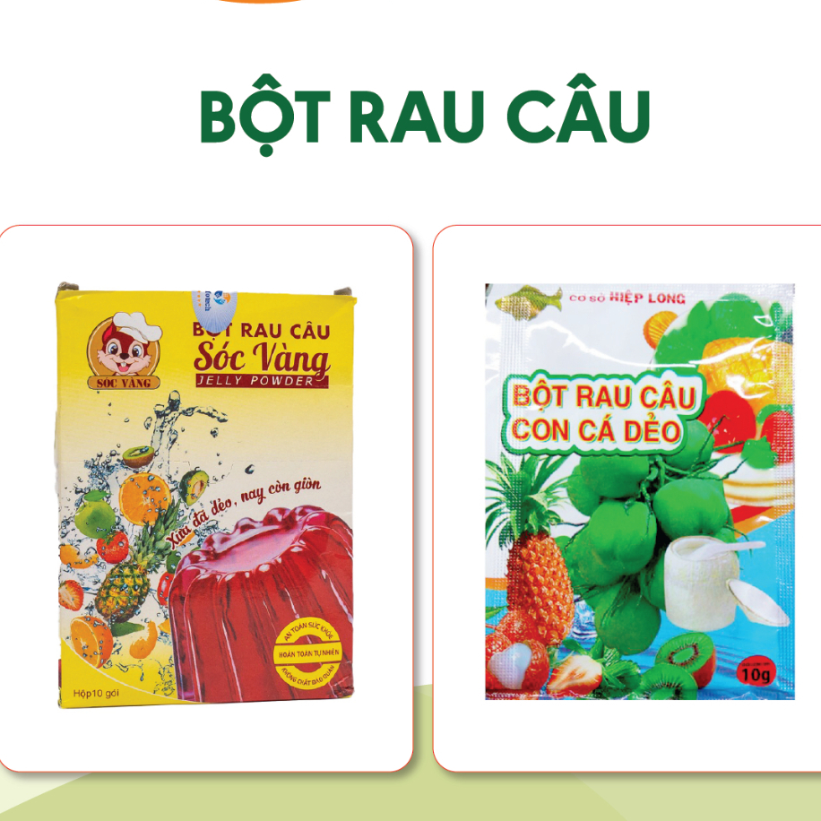 Bột Rau Câu Con Cá Dẻo 12 Gói - Bột Rau Câu Sóc Vàng 10 Gói - có bán lẻ ...