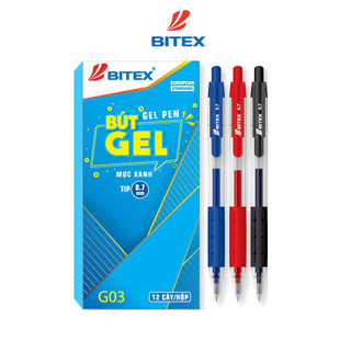 Combo 06 Bút gel Bitex mực xanh/đỏ/đen G03