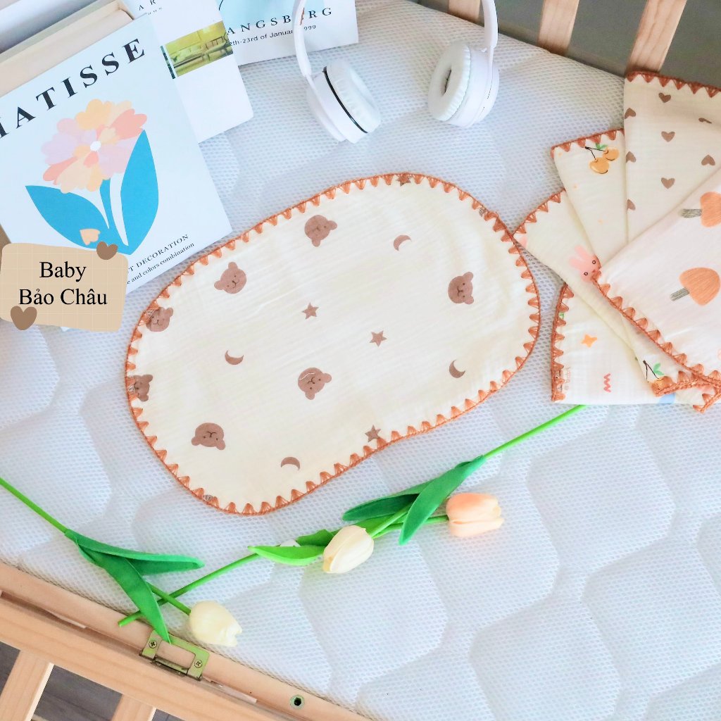 Gối Xô Muslin 10 Lớp Dành Cho Bé Sơ Sinh Cao Phong Cách Hàn Quốc 3sbaby DT06