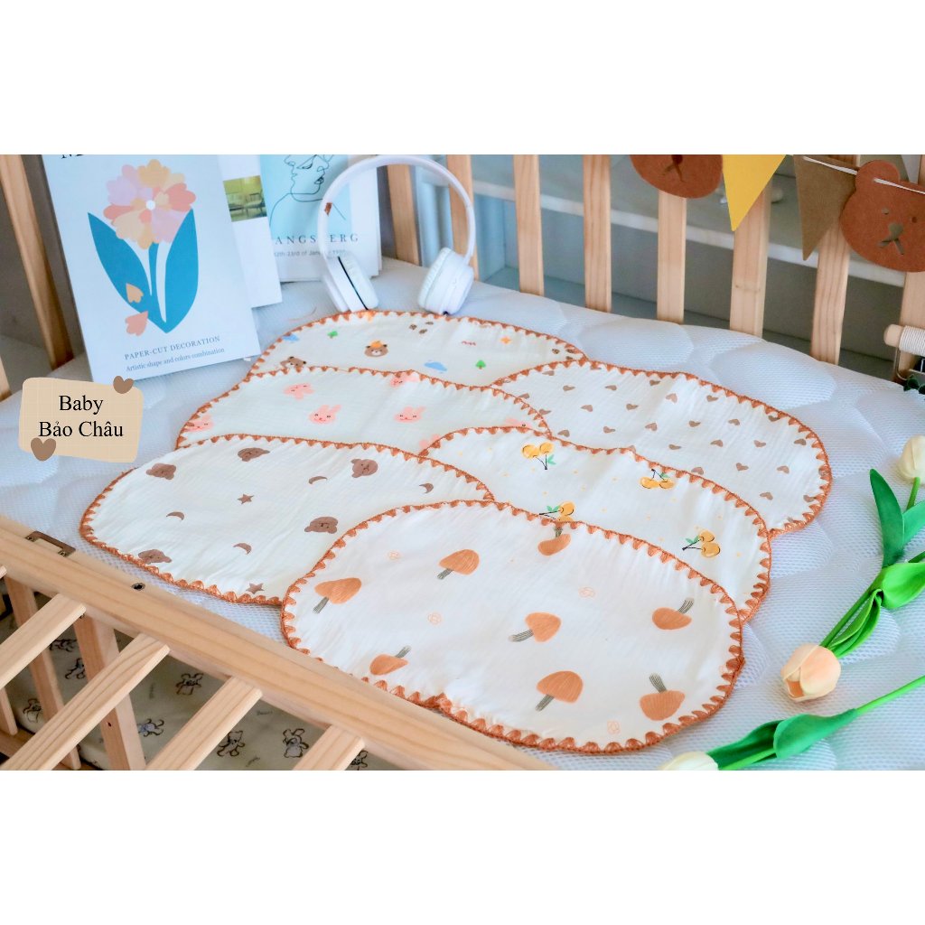 Gối Xô Muslin 10 Lớp Dành Cho Bé Sơ Sinh Cao Phong Cách Hàn Quốc 3sbaby DT06