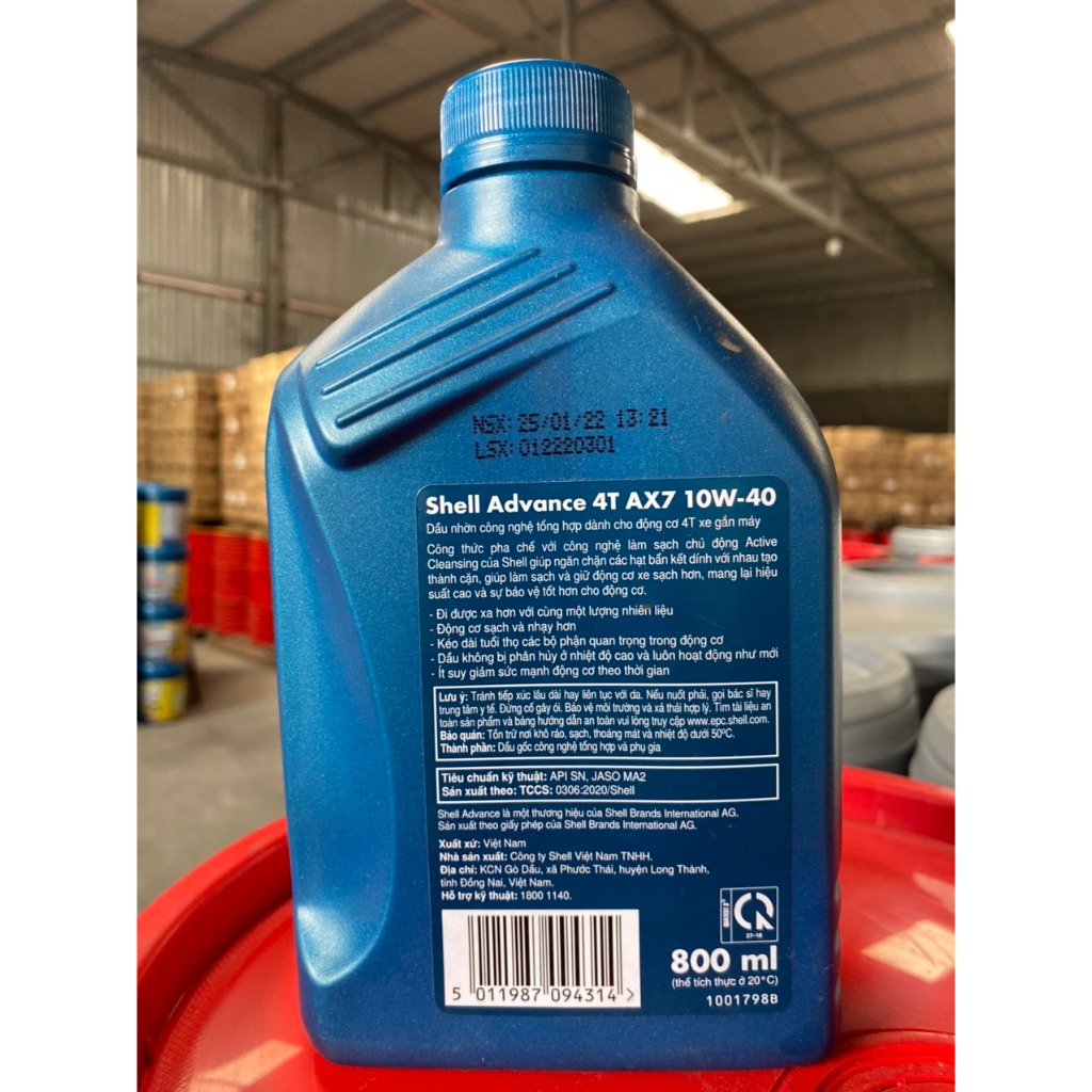 NHỚT XE SỐ SHELL ADVANCE AX7 10W40 800ml. | Shopee Việt Nam