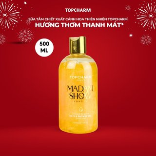 Sữa tắm dưỡng trắng da dưỡng ẩm và làm mịn da TopCharm 500ml Chiết xuất cánh hoa hồng