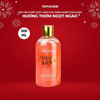 Sữa tắm dưỡng trắng da dưỡng ẩm và làm mịn da TopCharm 500ml Chiết xuất cánh hoa hồng