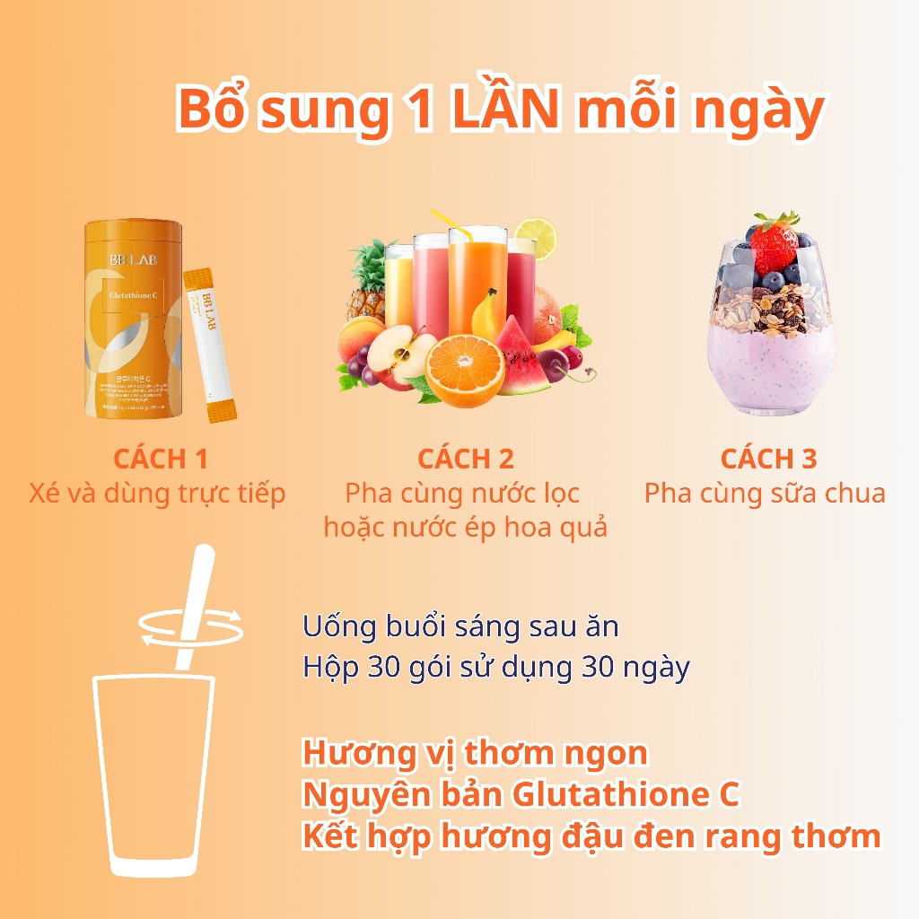 Ảnh Combo BB LAB Collagen, Glutathione C Trẻ Hóa Làn Da, Chống Lão Hóa, Mờ Nám, Tàn Nhang  30 Gói- 30 Gói/Hộp 3