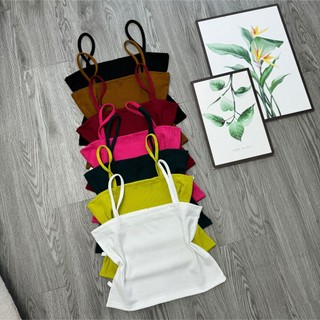 Áo hai dây nữ bản dây to dáng croptop,áo thun hotgirl chất liệu gân tăm có độ giản thoáng mát mặc thoải mái G118