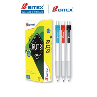 Hộp 12 Bút bi Bitex B18 mực xanh, đen, đỏ tip ngòi1.0mm