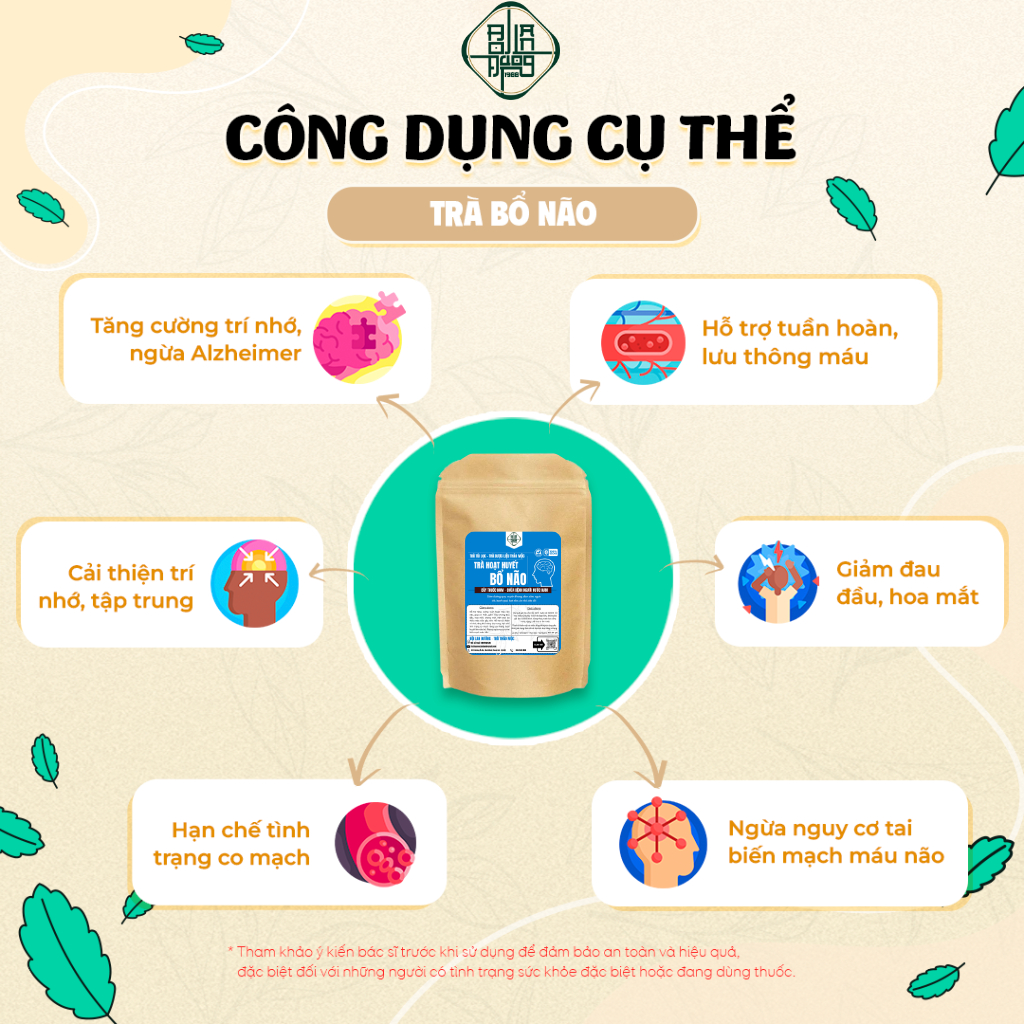 Trà Bổ Não Bội Lan Đường - Giúp Tăng Cường Trí Nhớ, Tập Trung, Tuần Hoàn Máu Não, Ngừa Tai Biến