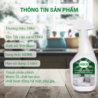 Tẩy cặn canxi, vách kính, gương soi, vòi sen, bồn sứ, chậu tắm, gạch men Hikit 500 g