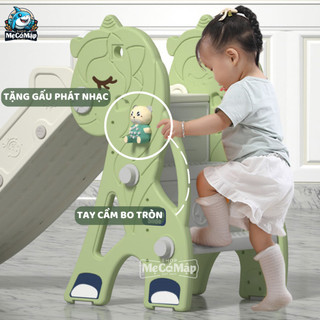Cầu Trượt Cho Bé TẶNG GẤU PHÁT NHẠC+ BỘ BÓNG RỔ, Cầu Tuột Chắc Chắn Cho Bé Trai, Bé Gái Bảo Hành 1 Năm