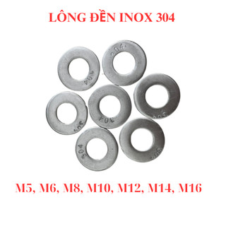 [Túi 10-20 Cái] Long Đền Phẳng INOX 304 - Vòng Đệm Tròn M4 M5 M6 M8 M10 M12 M14 - Thép Không Gỉ Sáng Bóng, Chống Ăn Mòn