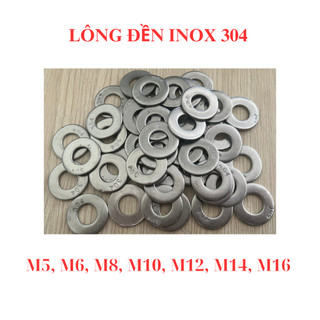 [Túi 10-20 Cái] Long Đền Phẳng INOX 304 - Vòng Đệm Tròn M4 M5 M6 M8 M10 M12 M14 - Thép Không Gỉ Sáng Bóng, Chống Ăn Mòn