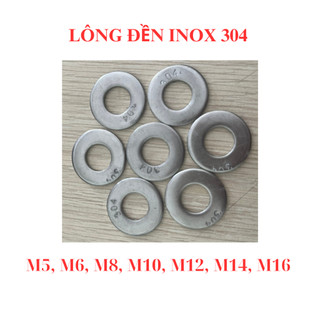 [Túi 10-20 Cái] Long Đền Phẳng INOX 304 - Vòng Đệm Tròn M4 M5 M6 M8 M10 M12 M14 - Thép Không Gỉ Sáng Bóng, Chống Ăn Mòn