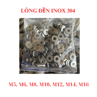 [Túi 10-20 Cái] Long Đền Phẳng INOX 304 - Vòng Đệm Tròn M4 M5 M6 M8 M10 M12 M14 - Thép Không Gỉ Sáng Bóng, Chống Ăn Mòn
