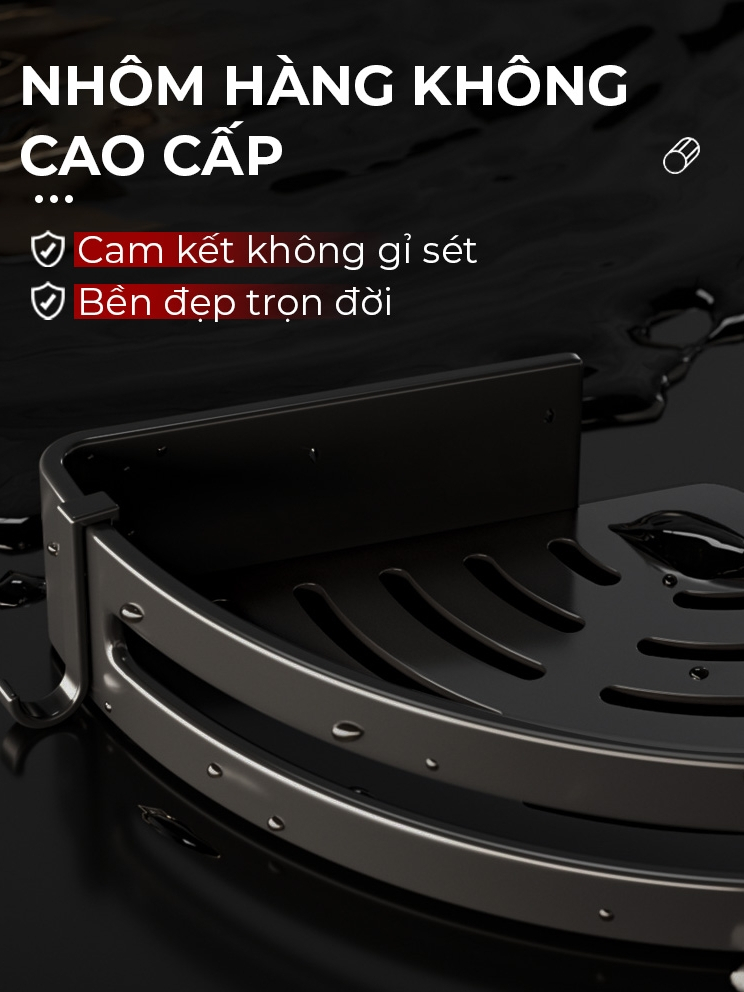 Ảnh Kệ góc nhà tắm Enomax dán tường đa năng, đựng đồ trong phòng tắm. Nhôm hàng không cao cấp. Bảo Hành 10 Năm ( Eno 0108 ) 4