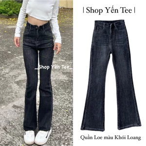 Quần ống loe màu loang khói mới, from loe nhẹ dễ mặc , đi học , đi chơi đều xinh
