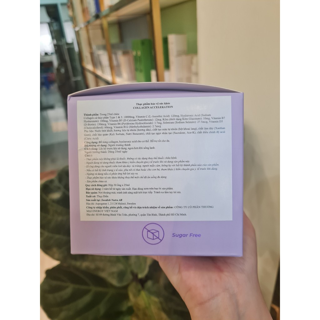 Hộp 30 Ống Nước Uống Elegant Collagen Acceleration Pure Peptide 10.000mg Collagen Cá Thụy Điển