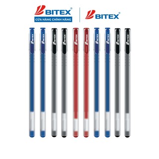 Combo 10 Bút gel Bitex mực xanh, đen, tím, đỏ G04