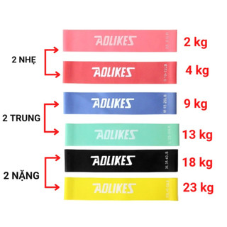 Bộ 6 dây kháng lực Mini band cao su Aolikes tập mông đùi, chân và tăng cơ lực sút cổ chân đá bóng