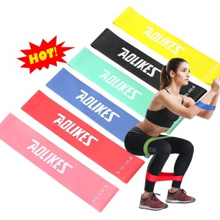 Bộ 6 dây kháng lực Mini band cao su Aolikes tập mông đùi, chân và tăng cơ lực sút cổ chân đá bóng