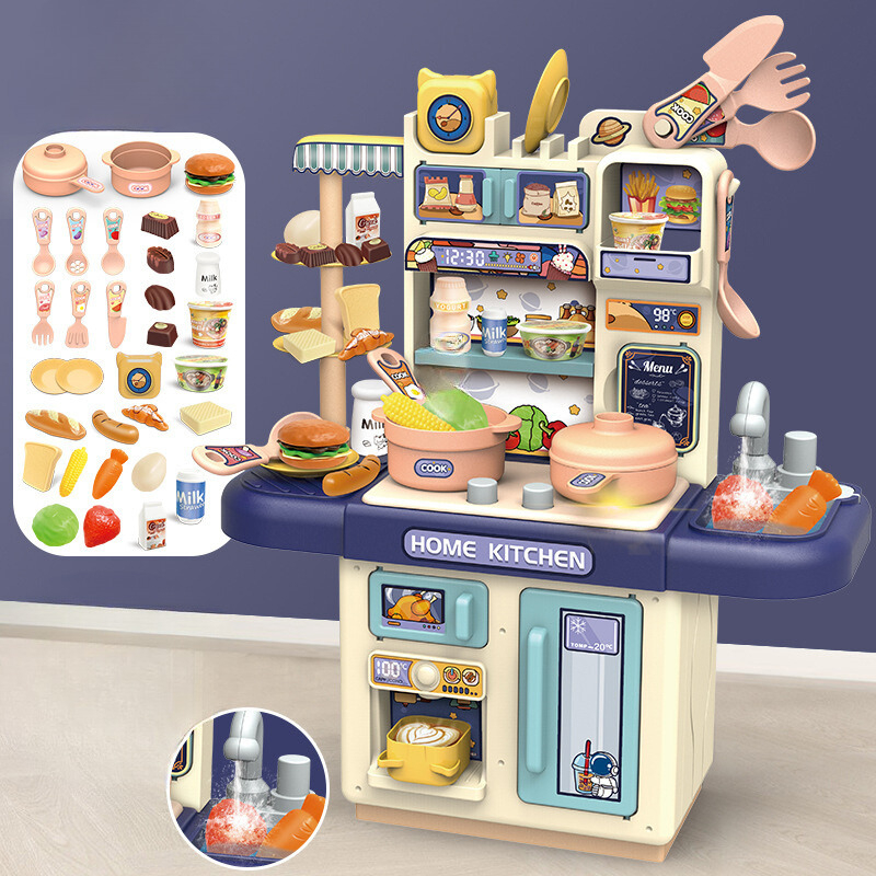 Bộ Đồ Chơi Nhà Bếp Cao 36cm Có Hiệu Ứng Khói Và Vòi Nước Bếp Nấu Ăn Cho Bé