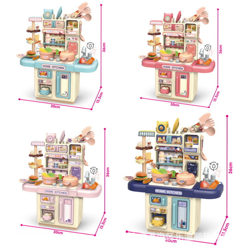 Bộ Đồ Chơi Nhà Bếp Cao 36cm Có Hiệu Ứng Khói Và Vòi Nước Bếp Nấu Ăn Cho Bé