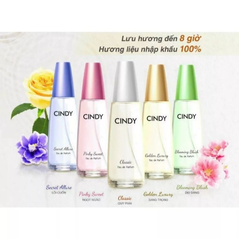 Nước hoa Cindy dành cho phái nữ 50ml CÓ 5 MÙI