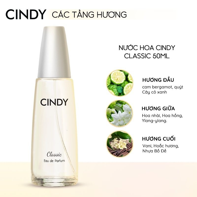 Nước hoa Cindy dành cho phái nữ 50ml CÓ 5 MÙI