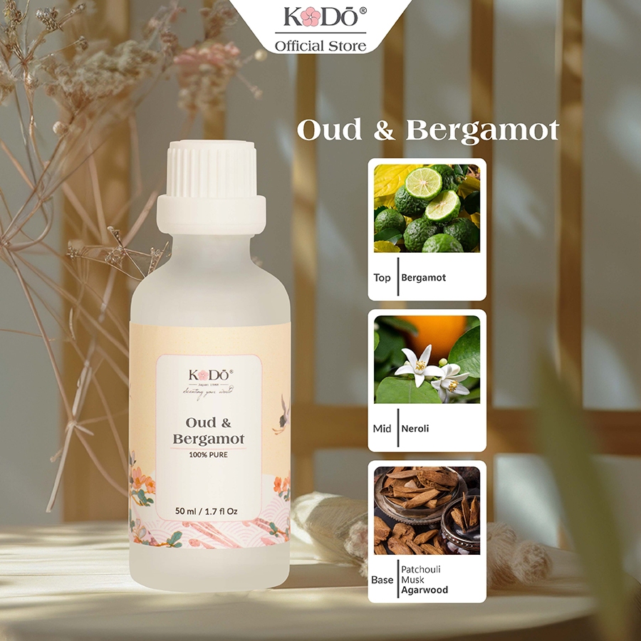 Ảnh Tinh Dầu Nước Hoa KODO Oud & Bergamot Hương Cam Thảo Mộc Làm Thơm Phòng, Không Gian, Quần Áo - Signature - 10/50/100ml 1