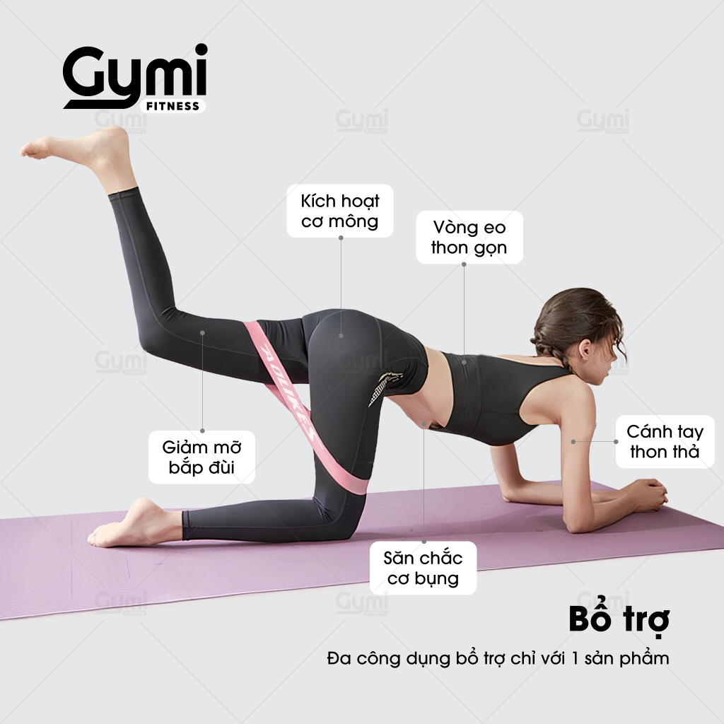 Dây Mini Band Cao Su Kháng Lực Aolikes A-3601 - Dây Miniband Tập Mông Đùi, Bộ 6 Dây Tặng Kèm Túi - AL3601